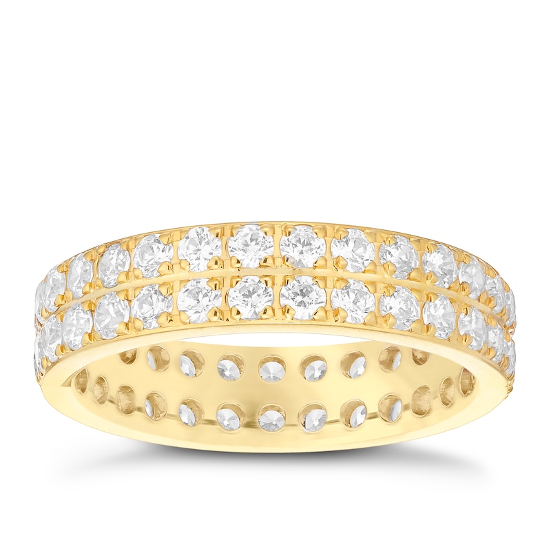 18ct Yellow Gold 1.50ct Diamond Double Row Eternity Ring