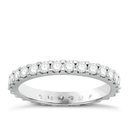 18ct White Gold 1ct Diamond Claw Set Full Eternity Ring