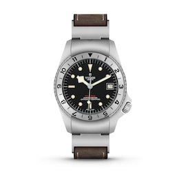 Tudor Black Bay P01 Men's Leather Strap Watch