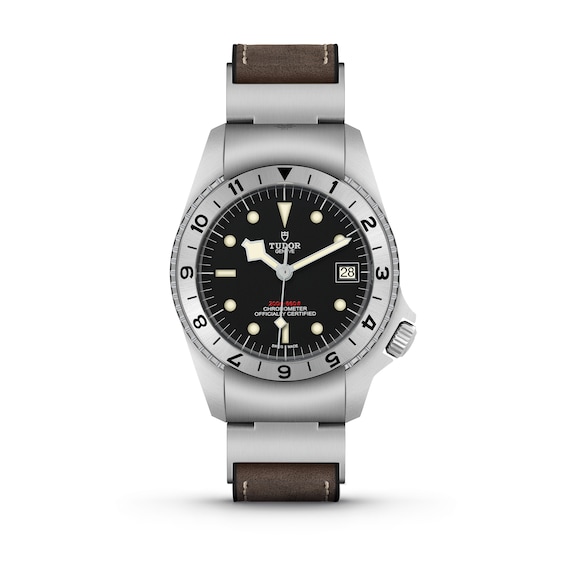 Tudor Black Bay P01 Men’s Leather Strap Watch