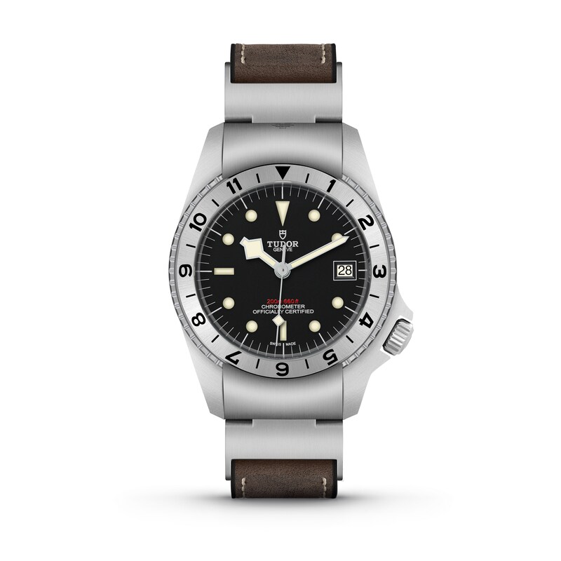 Tudor Black Bay P01 Men's Leather Strap Watch