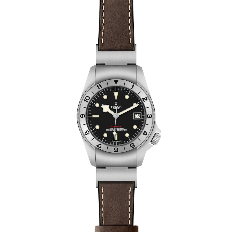 Tudor Black Bay P01 Men's Leather Strap Watch