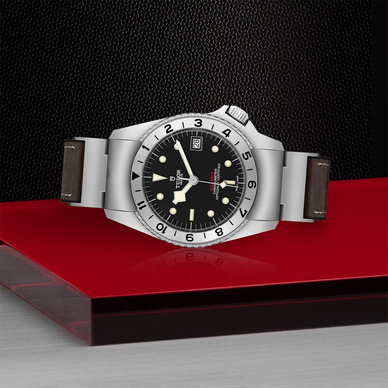 Tudor Black Bay P01 Men's Leather Strap Watch