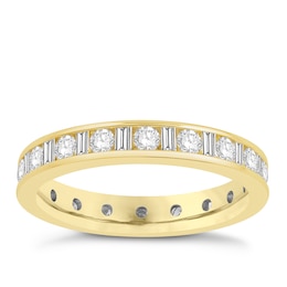 18ct Yellow Gold Multi Shape Full Eternity 1ct Diamond Ring