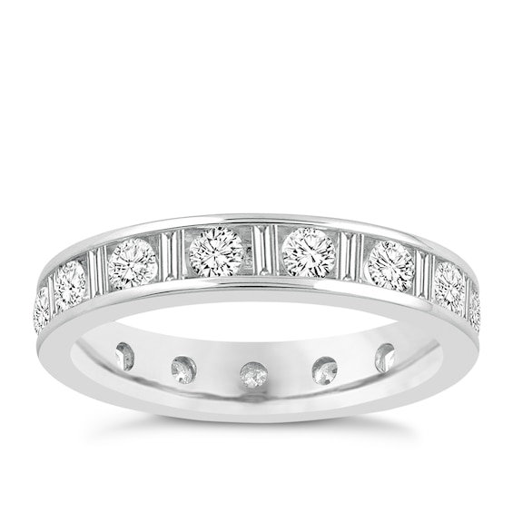 18ct White Gold 1.50ct Diamond Multi Shape Full Eternity Ring