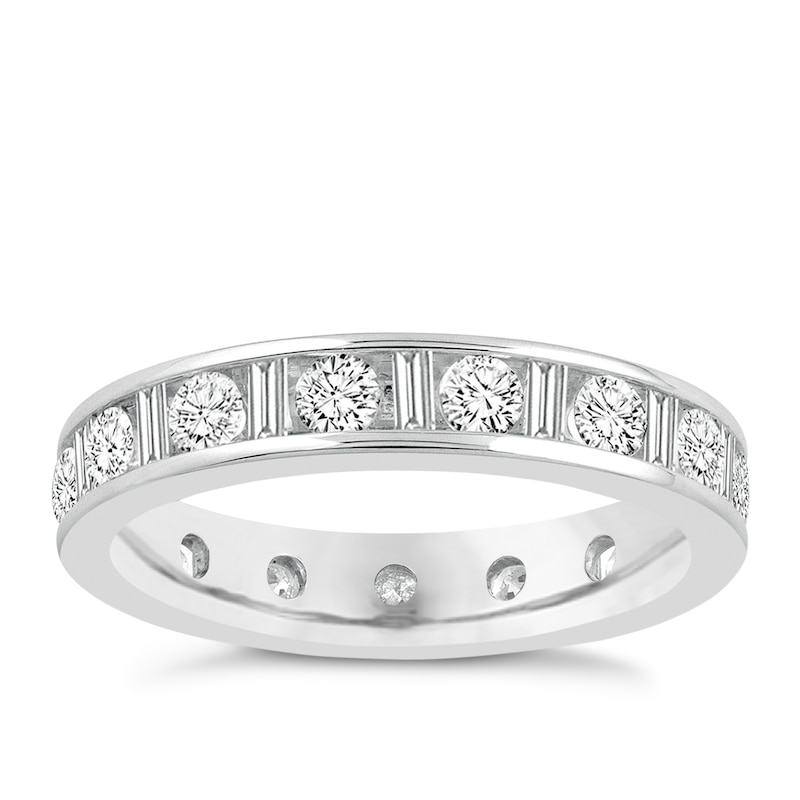 Main Image 1 of 18ct White Gold 1.50ct Diamond Multi Shape Full Eternity Ring