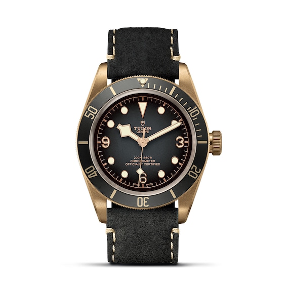 Tudor Black Bay Bronze Men’s Grey Leather Strap Watch