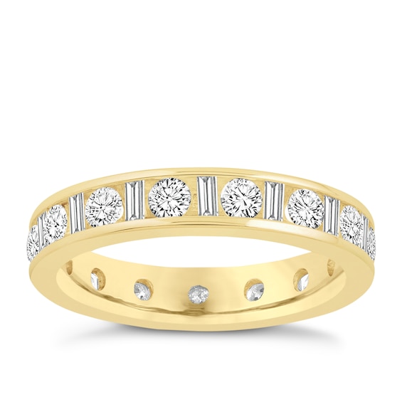 18ct Yellow Gold 1.50ct Diamond Multi Shape Full Eternity Ring