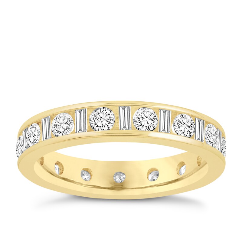 Main Image 1 of 18ct Yellow Gold 1.50ct Diamond Multi Shape Full Eternity Ring