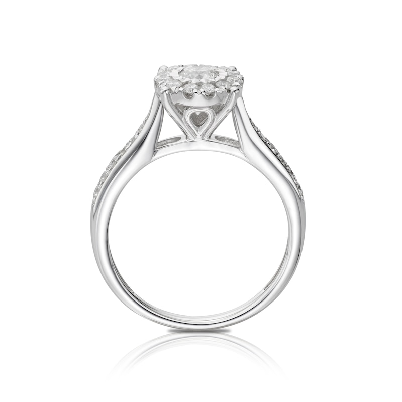 9ct White Gold 0.50ct Total Diamond Illusion Cluster Ring