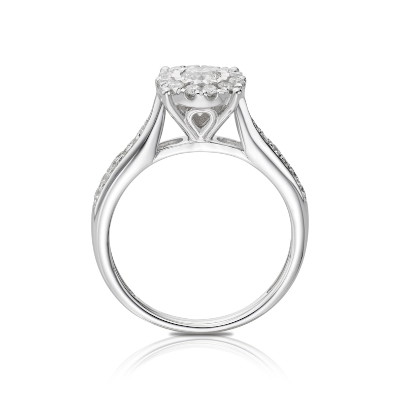 9ct White Gold 0.50ct Diamond Illusion Cluster Ring