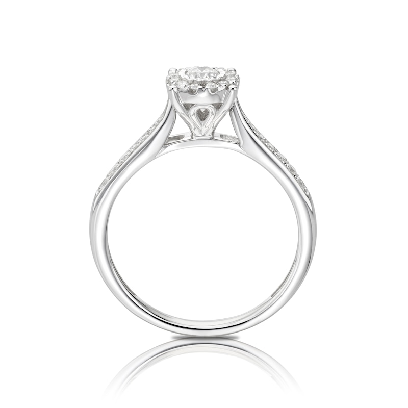 9ct White Gold 0.25ct Diamond Illusion Cluster Ring