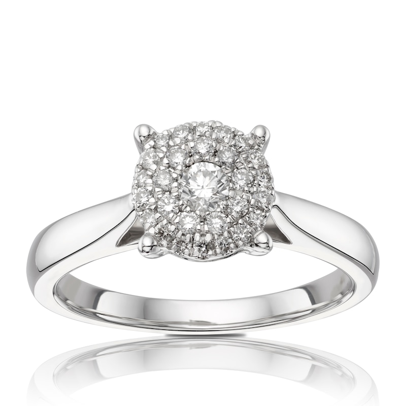 Main Image 1 of 18ct White Gold 0.25ct Total Diamond Cluster Ring