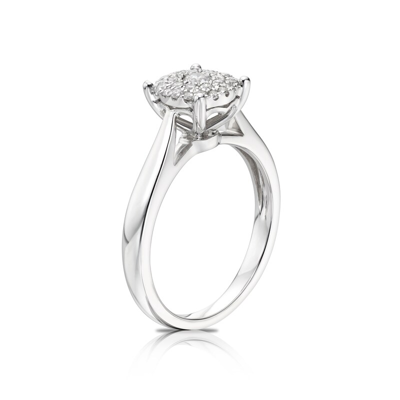 Main Image 2 of 18ct White Gold 0.25ct Total Diamond Cluster Ring