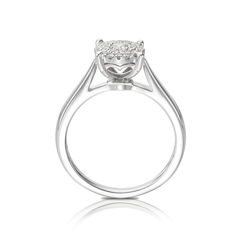 Main Image 3 of 18ct White Gold 0.25ct Total Diamond Cluster Ring