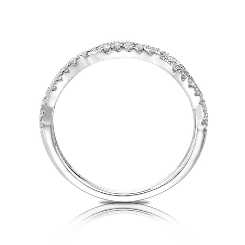 18ct White Gold 0.15ct Total Diamond Twisted Eternity Ring