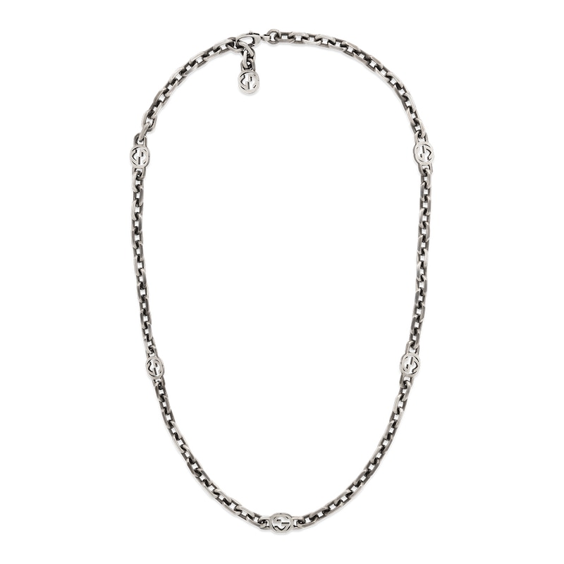 Gucci Interlocking Silver Chain Necklace