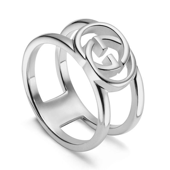 Gucci Interlocking Silver Ladies' N-O Ring