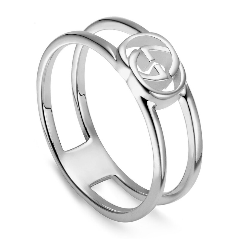 Main Image 1 of Gucci Interlocking Sterling Silver Ring (Size M-N)