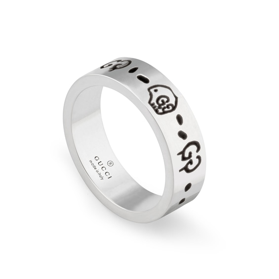 Gucci G Ghost Silver M-N Ring