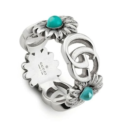 Gucci GG Marmont Flower Silver Ladies' O-P Ring