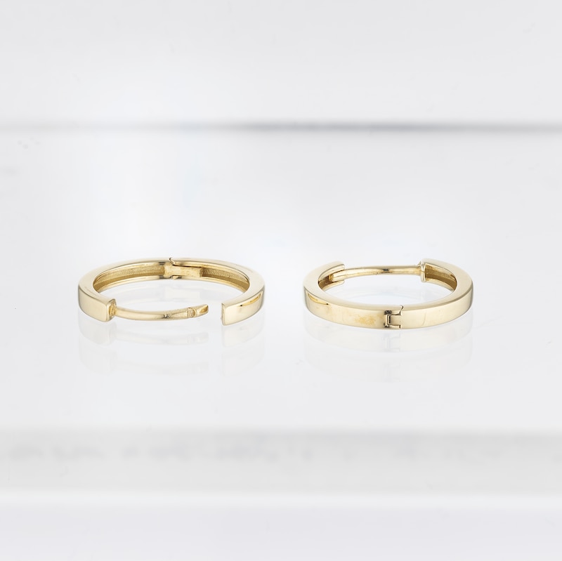 9ct Yellow Gold 12mm Huggie Earrings | Ernest Jones