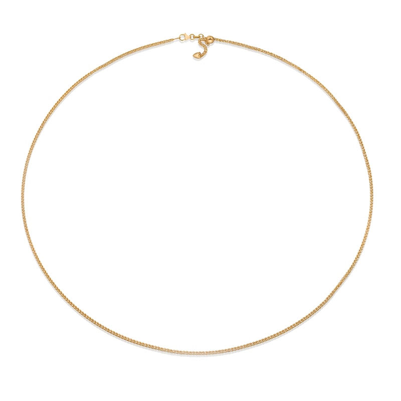 9ct Yellow Gold 24 Inch Adjustable Dainty Spiga Chain