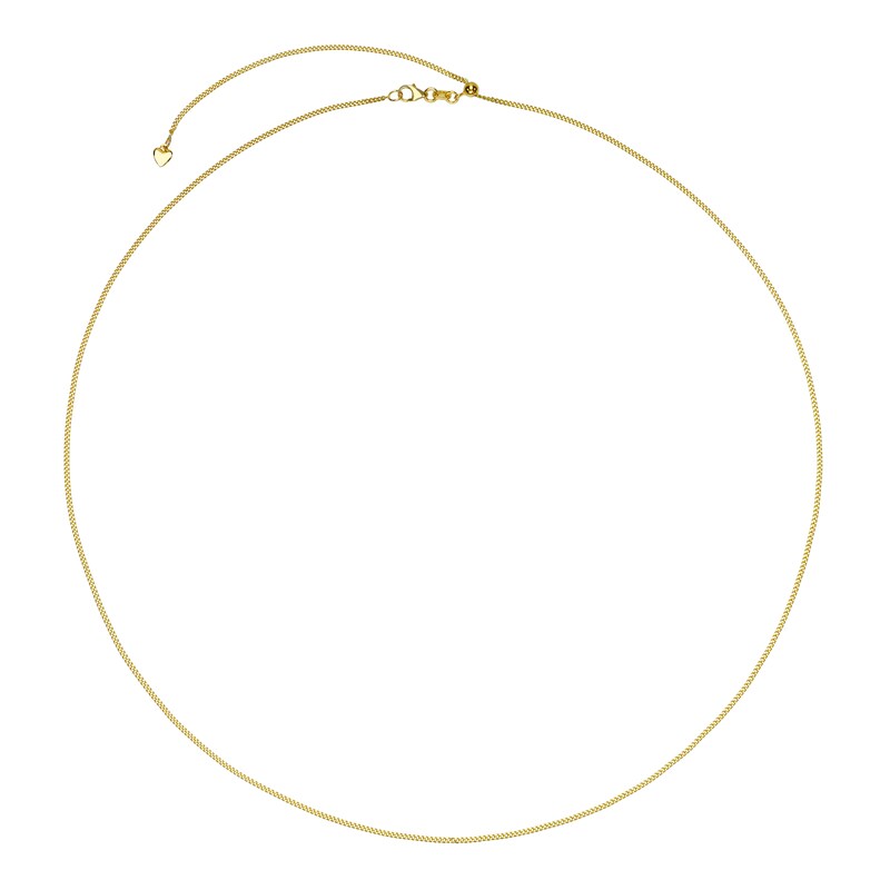 Main Image 1 of 9ct Yellow Gold 24" Adjustable Dainty Curb Chain