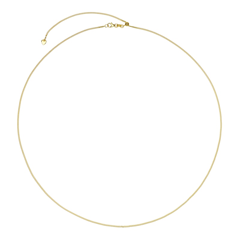 9ct Yellow Gold 24 Inch Adjustable Dainty Curb Chain