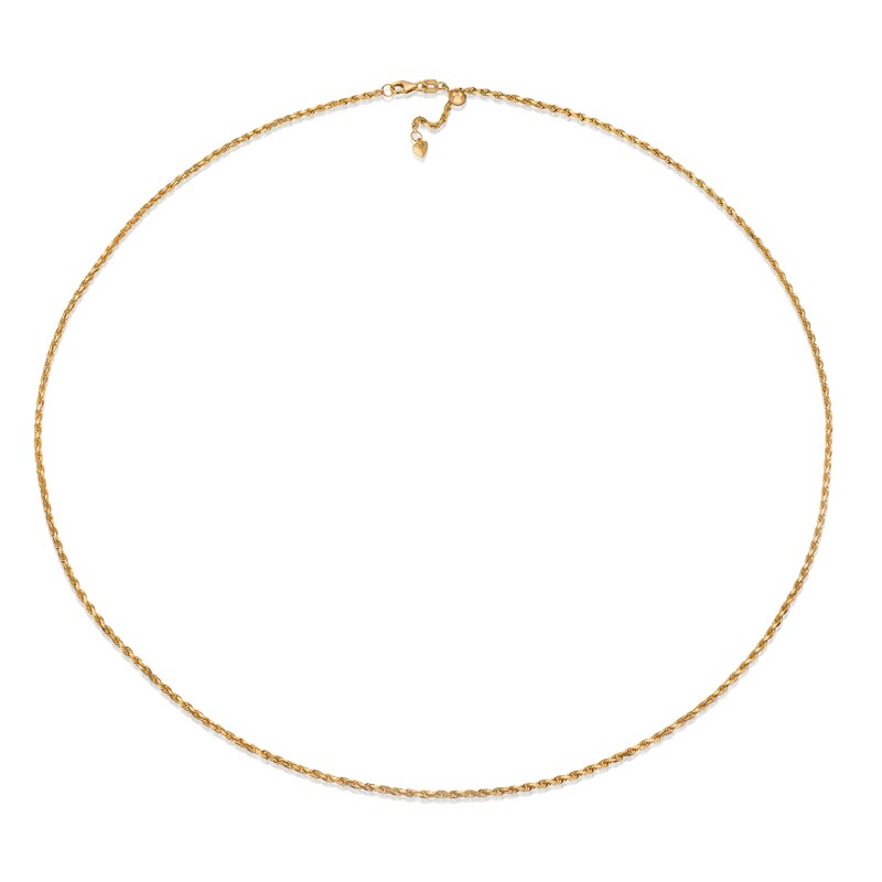 9ct Yellow Gold 24 Inch Adjustable Rope Chain