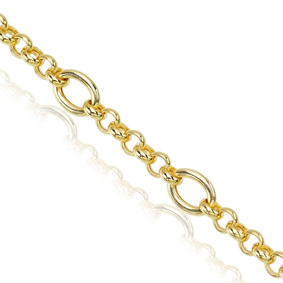 9ct Yellow Gold 7.25 Inch Belcher Oval Chain Bracelet