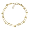 Thumbnail Image 1 of 9ct Yellow Gold 8 Inch Bead Double Strand Bracelet