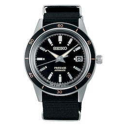 Seiko Presage 1960 Men’s Black Nylon Strap Watch