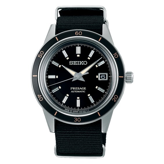 Seiko Presage 1960 Men’s Black Nylon Strap Watch