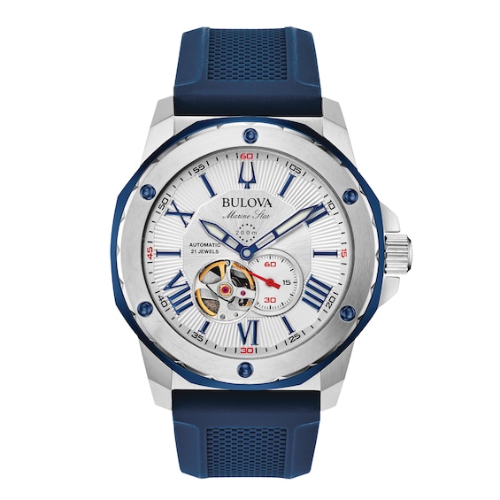 Bulova Marine Star Men’s Blue Silicone Strap Watch