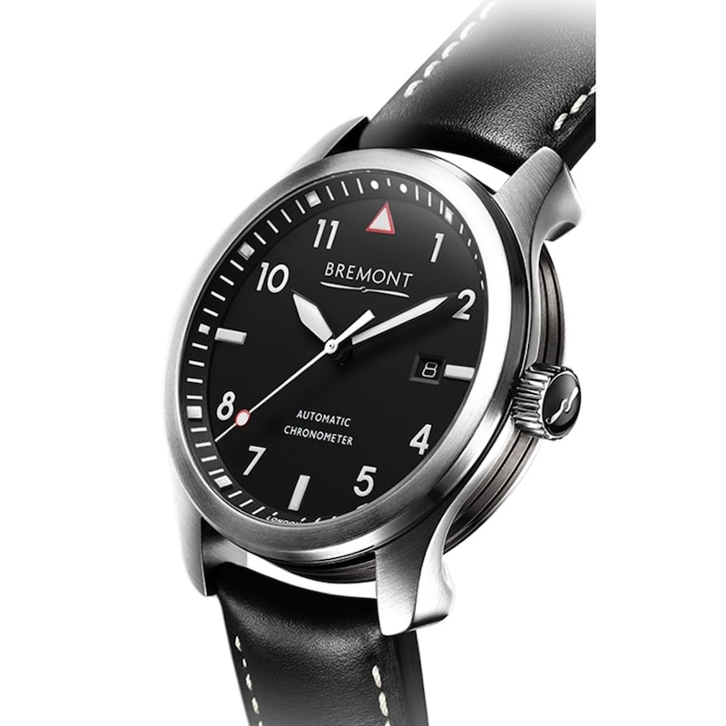 Bremont SOLO-43 Men's Black Leather Strap Watch
