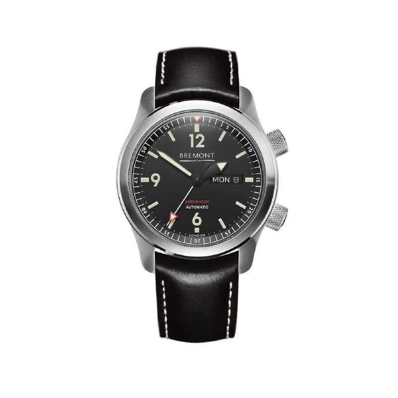 Bremont U-2 Men's Black Leather Strap Watch