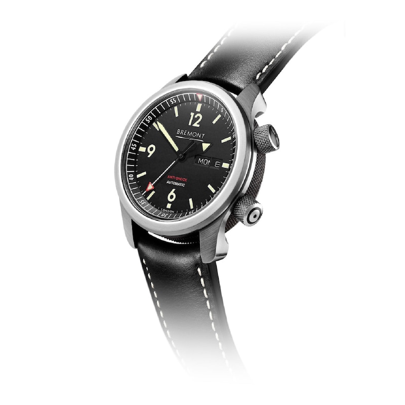 Bremont U-2 Men's Black Leather Strap Watch