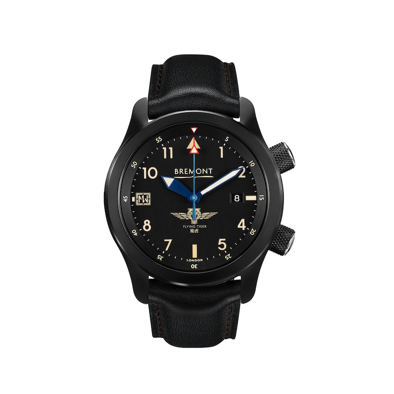 Bremont U-2/51-JET Men's Black Leather Strap Watch