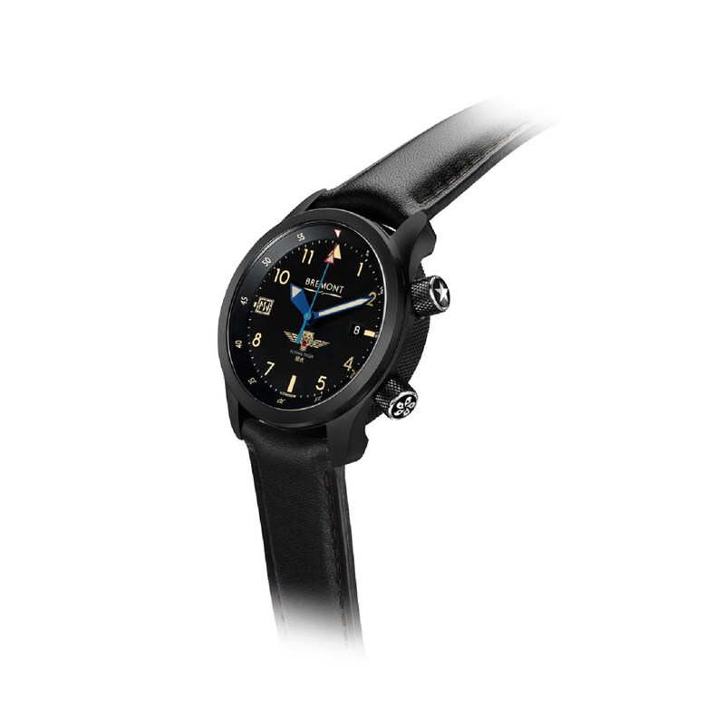 Bremont U-2/51-JET Men's Black Leather Strap Watch