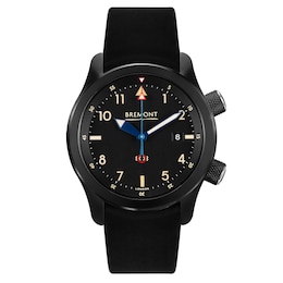 Bremont U-2 Men's Black Leather Strap Watch
