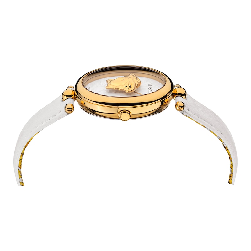Versace Palazzo Empire Ladies’ White Leather Strap Watch