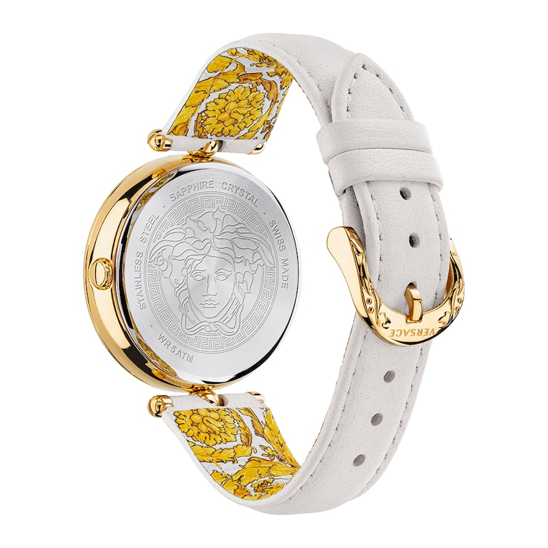 Versace Palazzo Empire Ladies’ White Leather Strap Watch