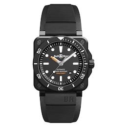 Bell & Ross Diver Black Matte Men's Black Rubber Strap Watch