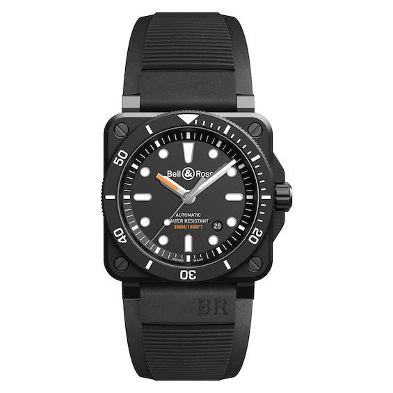 Bell & Ross Diver Black Matte Men’s Black Rubber Strap Watch