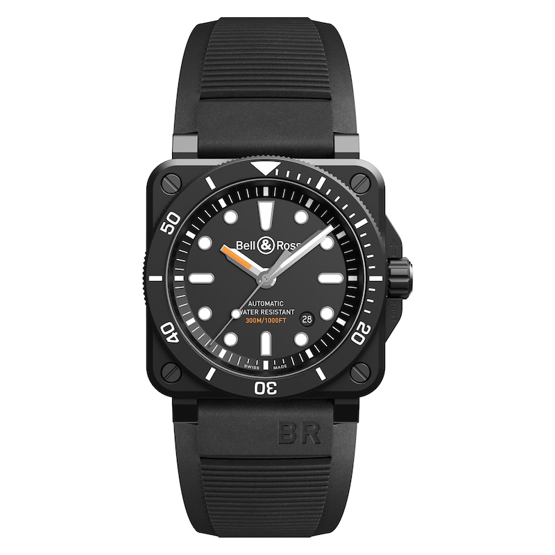 Bell & Ross BR-03 Diver Men's Matte Black Rubber Strap Watch