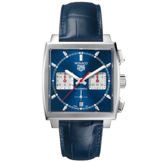 TAG Heuer Monaco Men’s Blue Leather Strap Watch