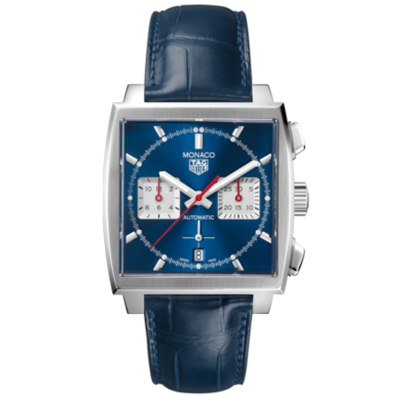 TAG Heuer Monaco Men's Blue Leather Strap Watch