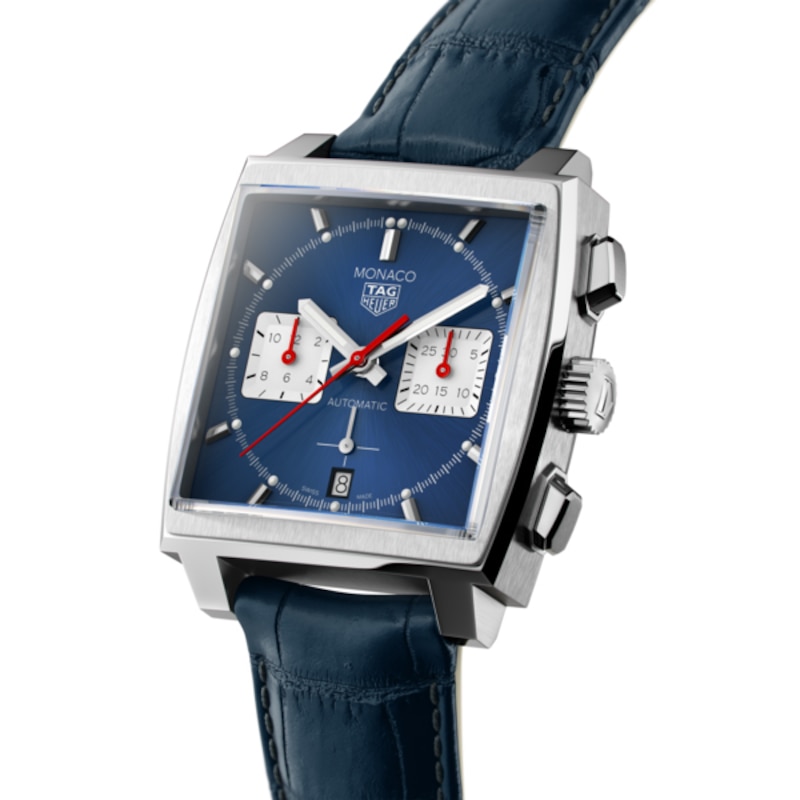 TAG Heuer Monaco Men's Blue Leather Strap Watch