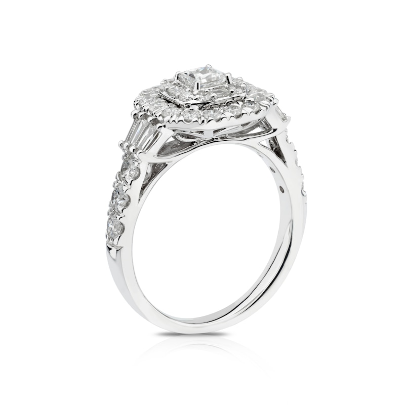 18ct White Gold 1.25ct Diamond Octagon Halo Ring